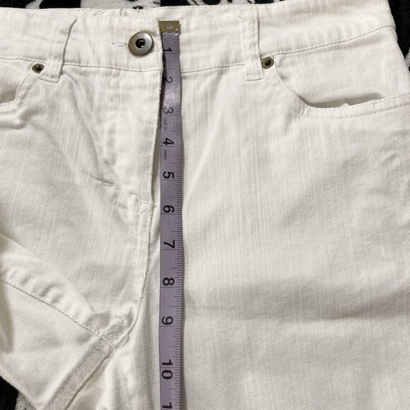 JESSICA Off-white denim walking shorts ~ SMALL MEDIUM cotton bermuda jean shorts - Picture 9 of 11